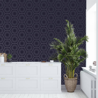 Hello Sunshine Royal Blue P&amp;S Wallpaper, 56 sq. ft.
