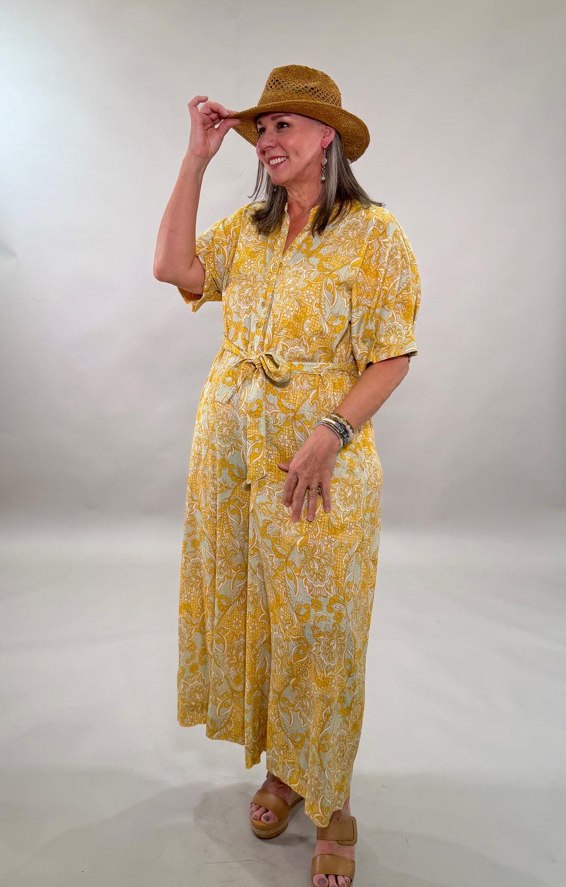 Tuck Sleeve Garden Jumpsuit