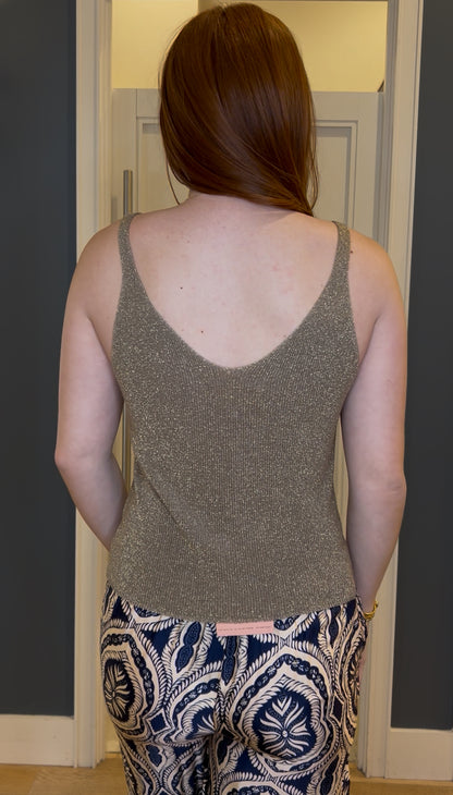 Shimmer Knit V-Neck Cami