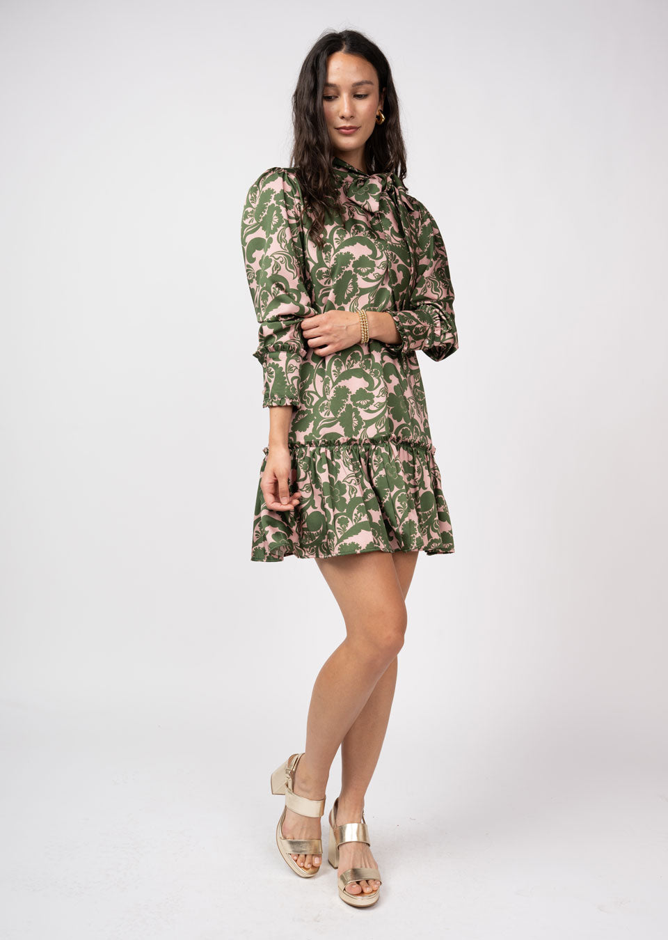 Uncle Frank Retro Floral Bow-Neck Dress Homebody Uncle Frank Retro Floral Bow-Neck Dress Homebody