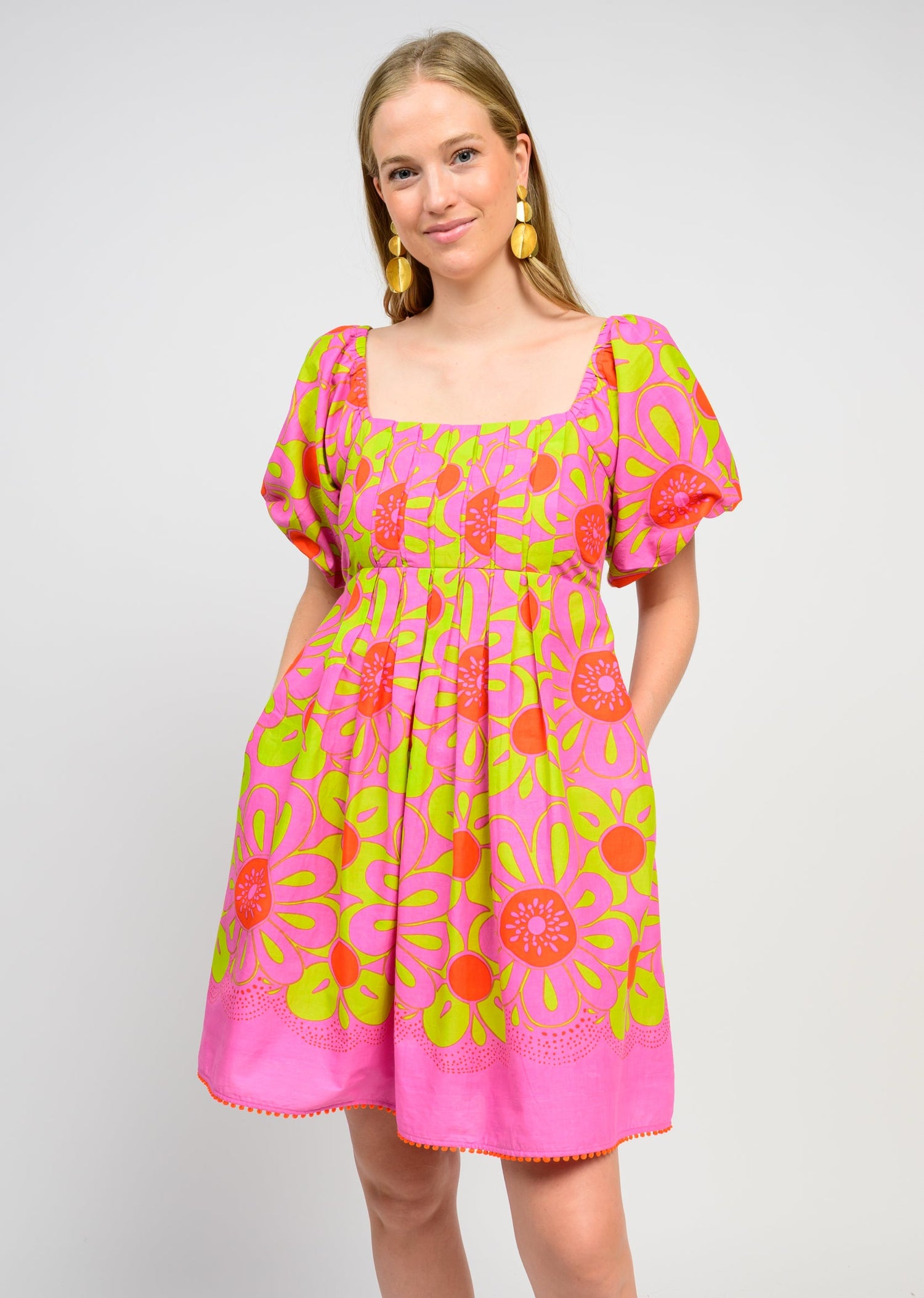 Pop Flower Border Dress