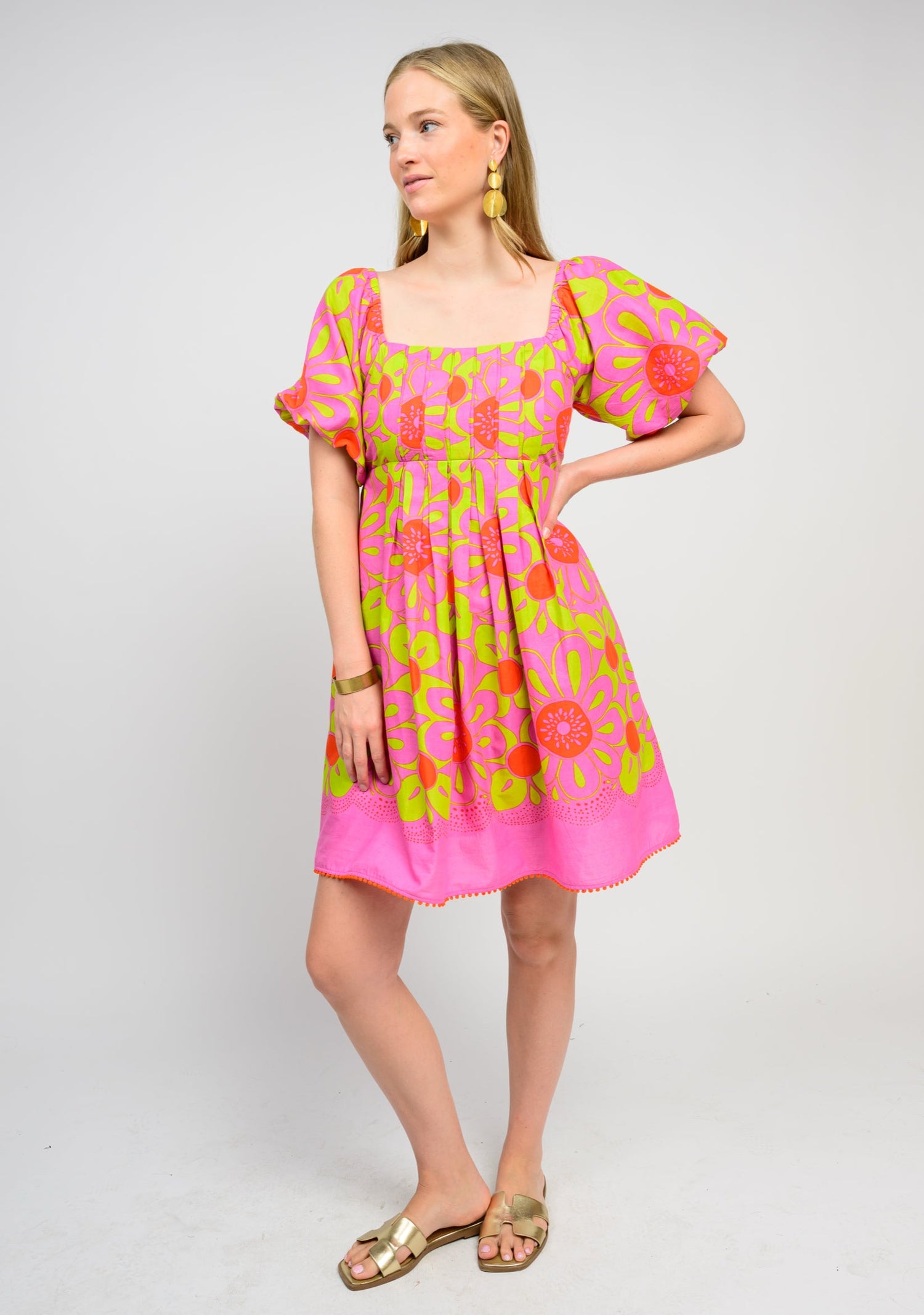 Pop Flower Border Dress