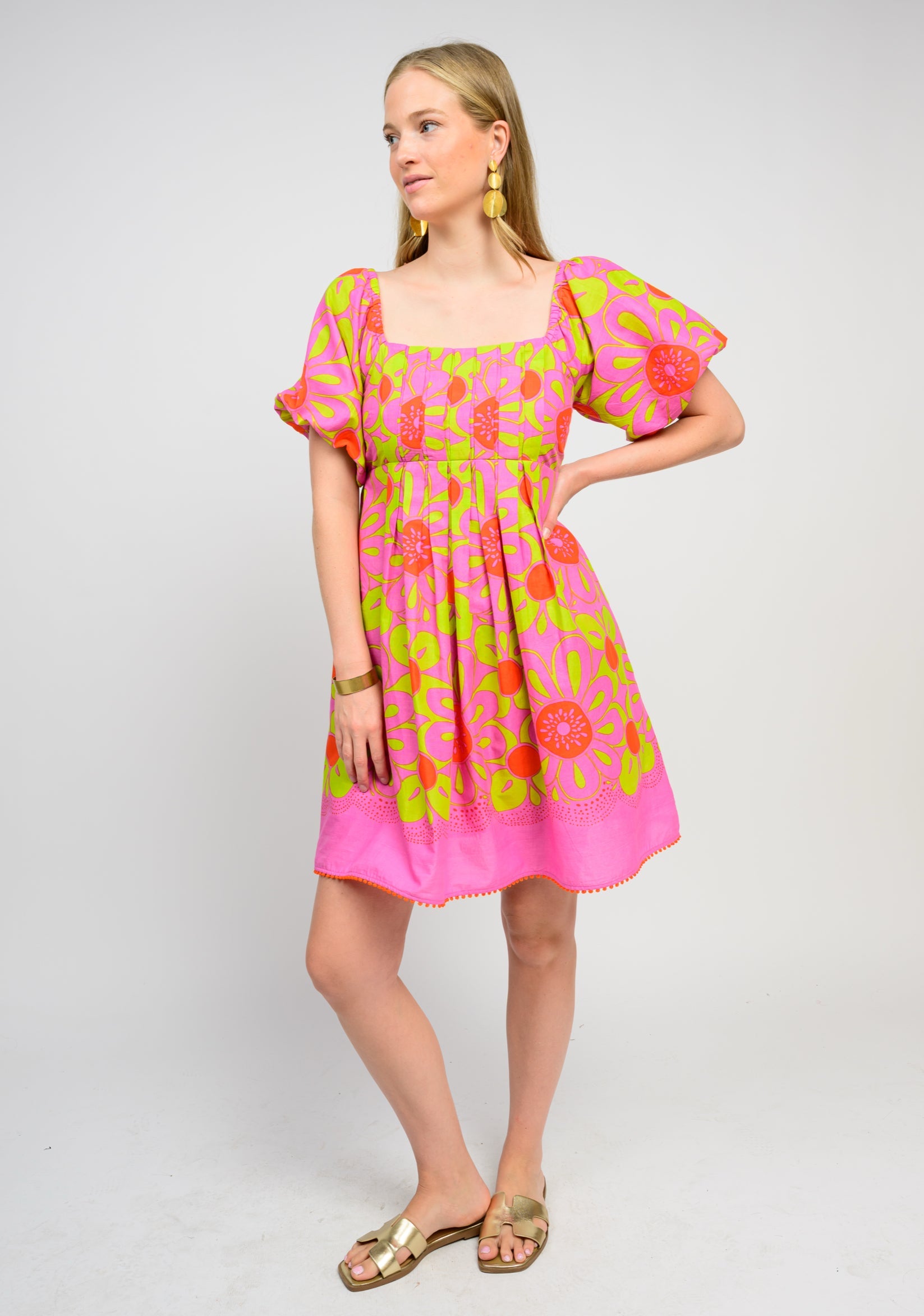 Pop Flower Border Dress