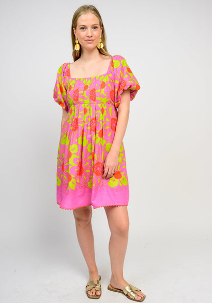 Pop Flower Border Dress