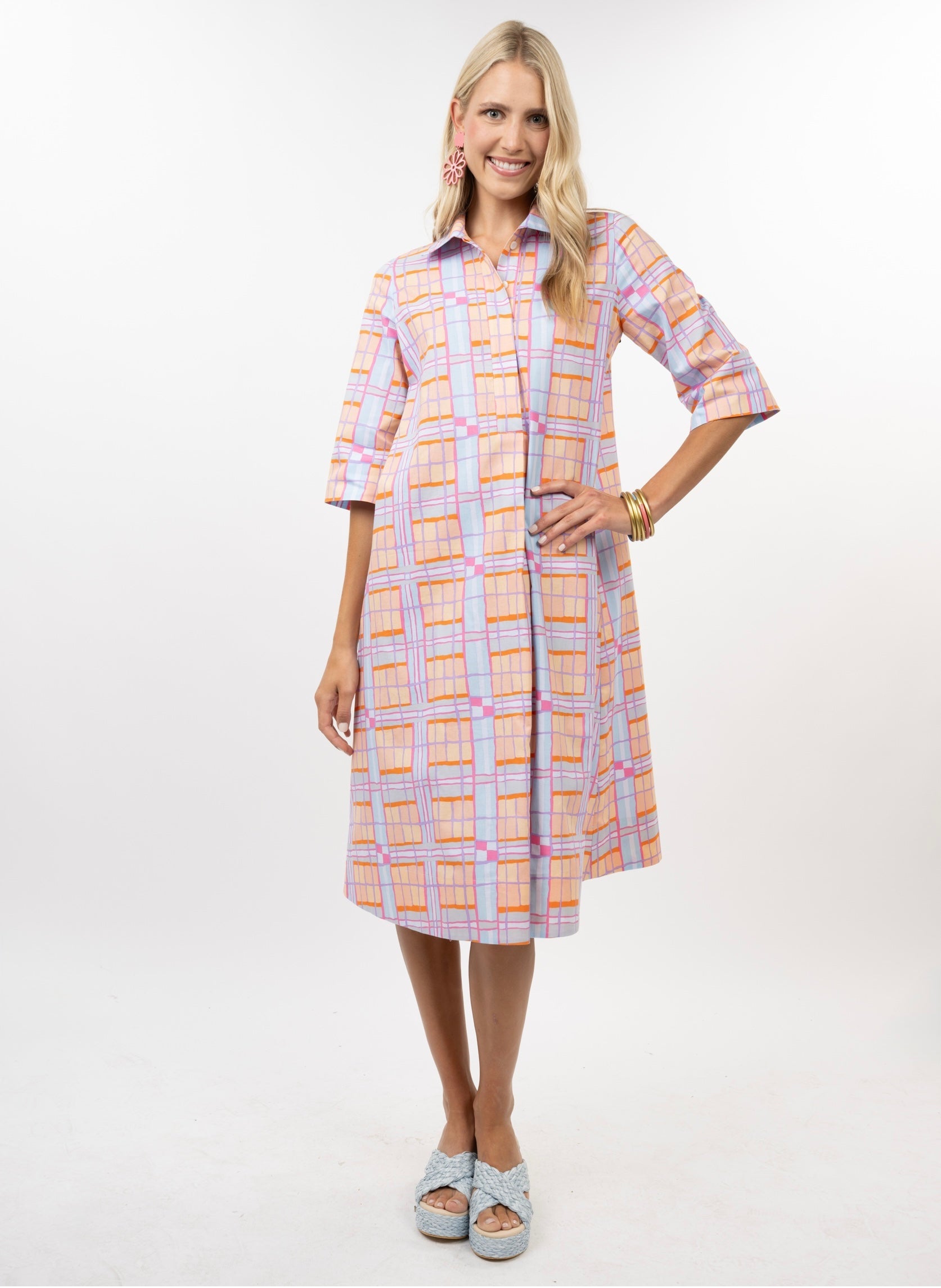 Uncle Frank Plaid Midi Swing Dress