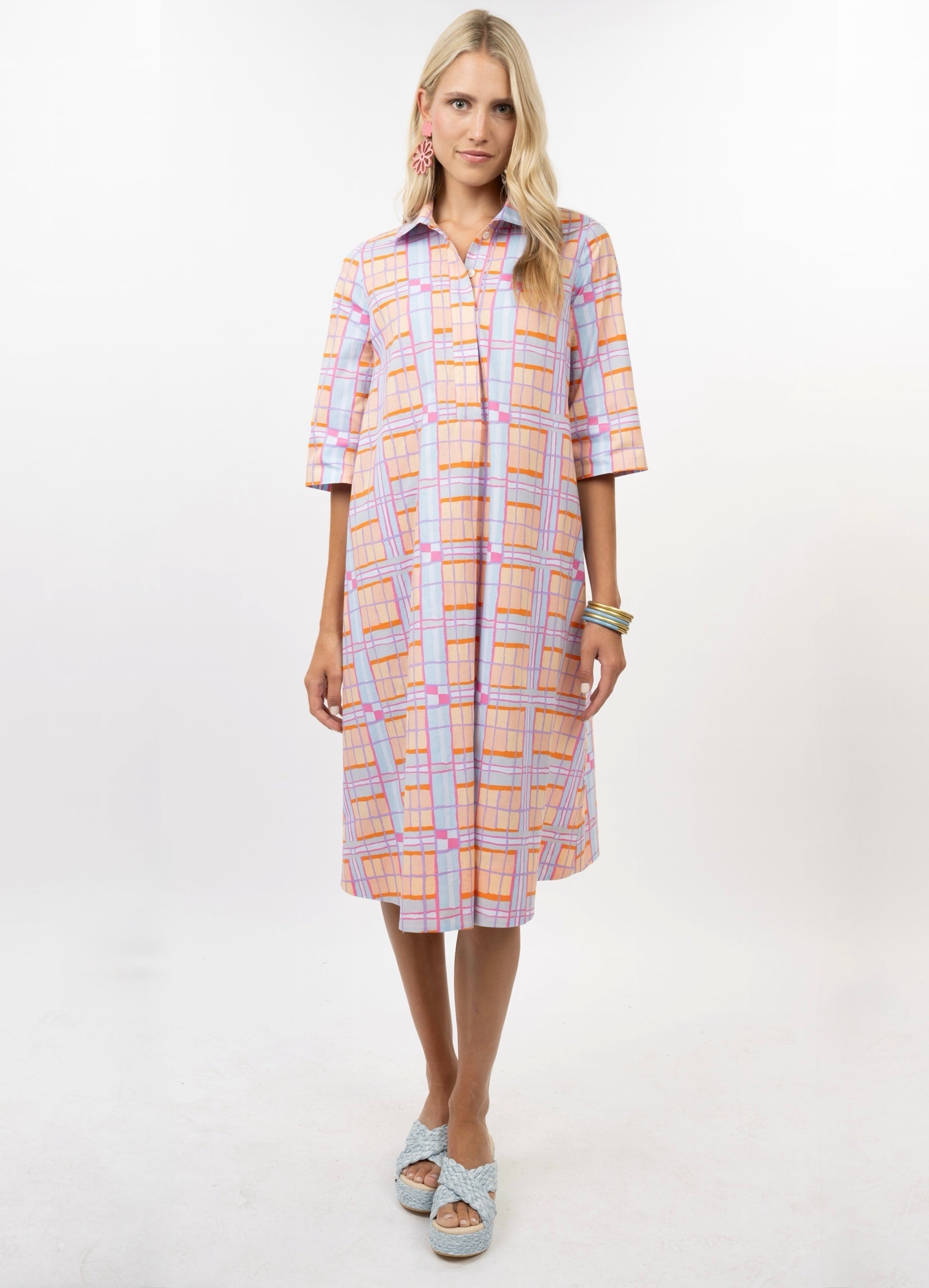 Uncle Frank Plaid Midi Swing Dress