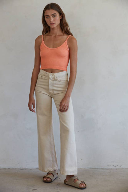 Knit Ribbed Seamless UV Neck Brami