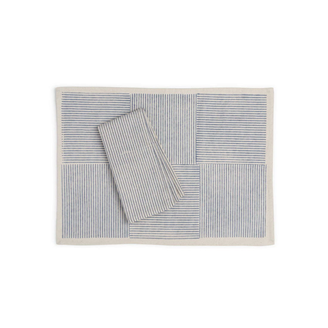Cerulean Placemat (Set of 4), Hand Block Printed Cotton