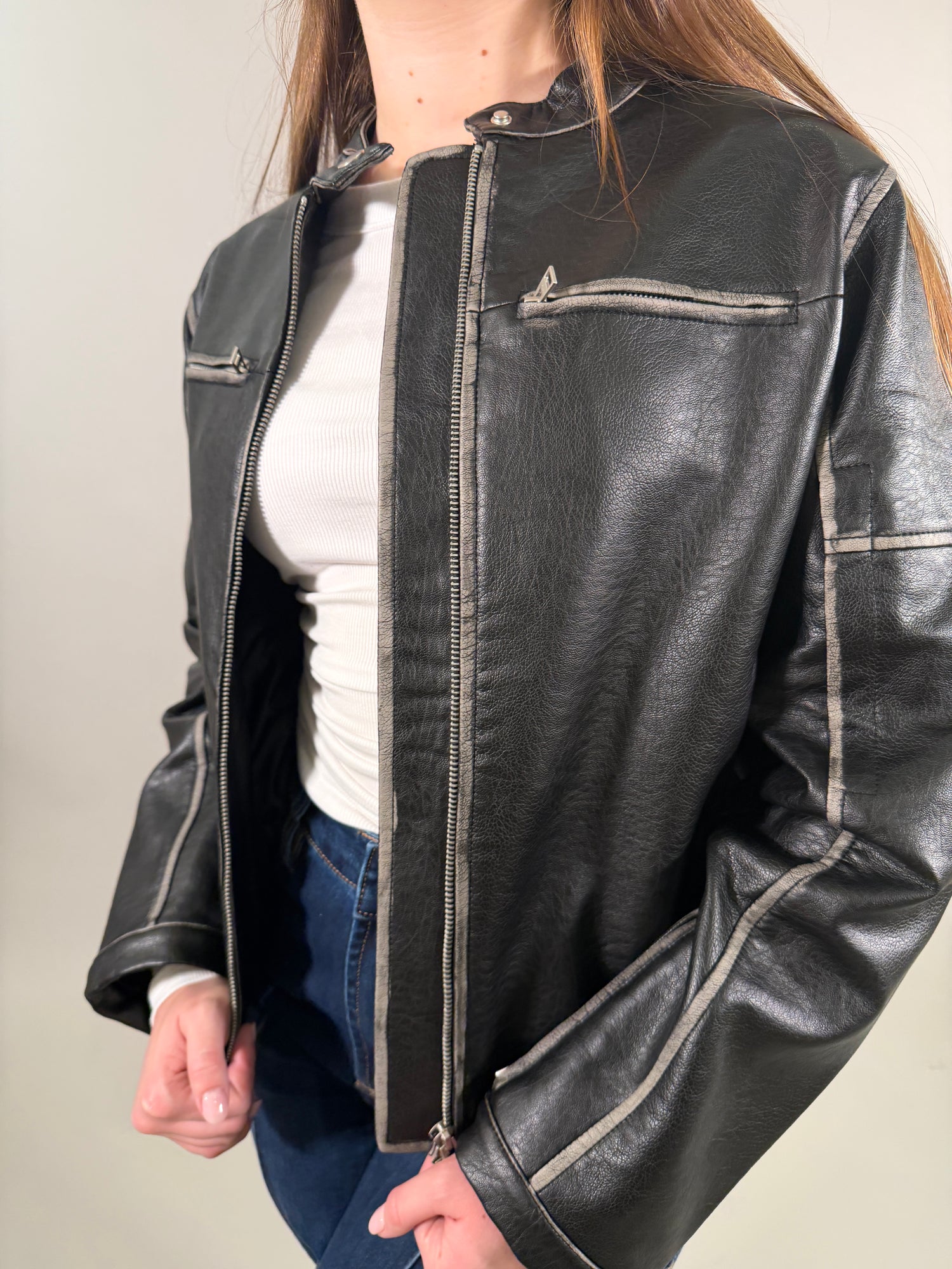 Relaxed Fit Moto Jacket