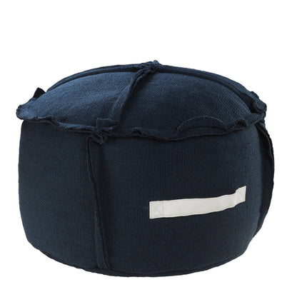 Textured Indoor Outdoor Pouf with Handles