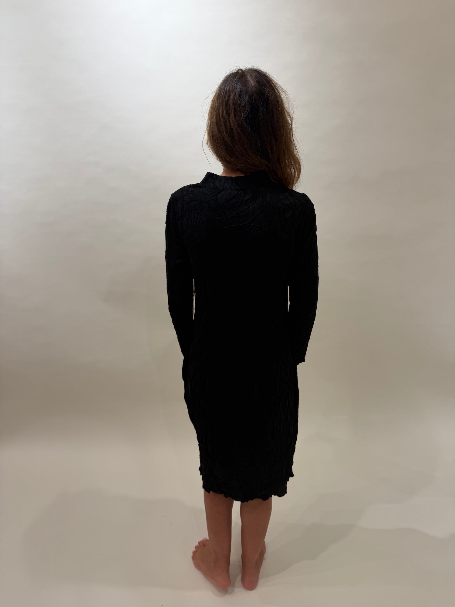 Sculpted Floral Embossed Cocoon Dress