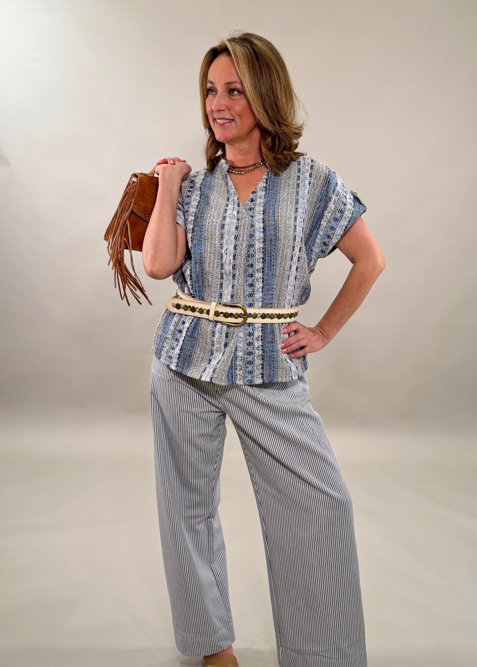 Structured Tweed Statement Top