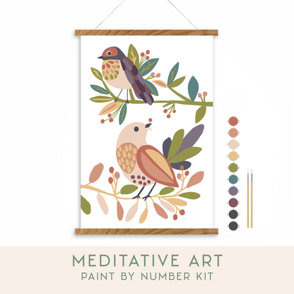 Birds on a Branch Art Paint by Number Kit