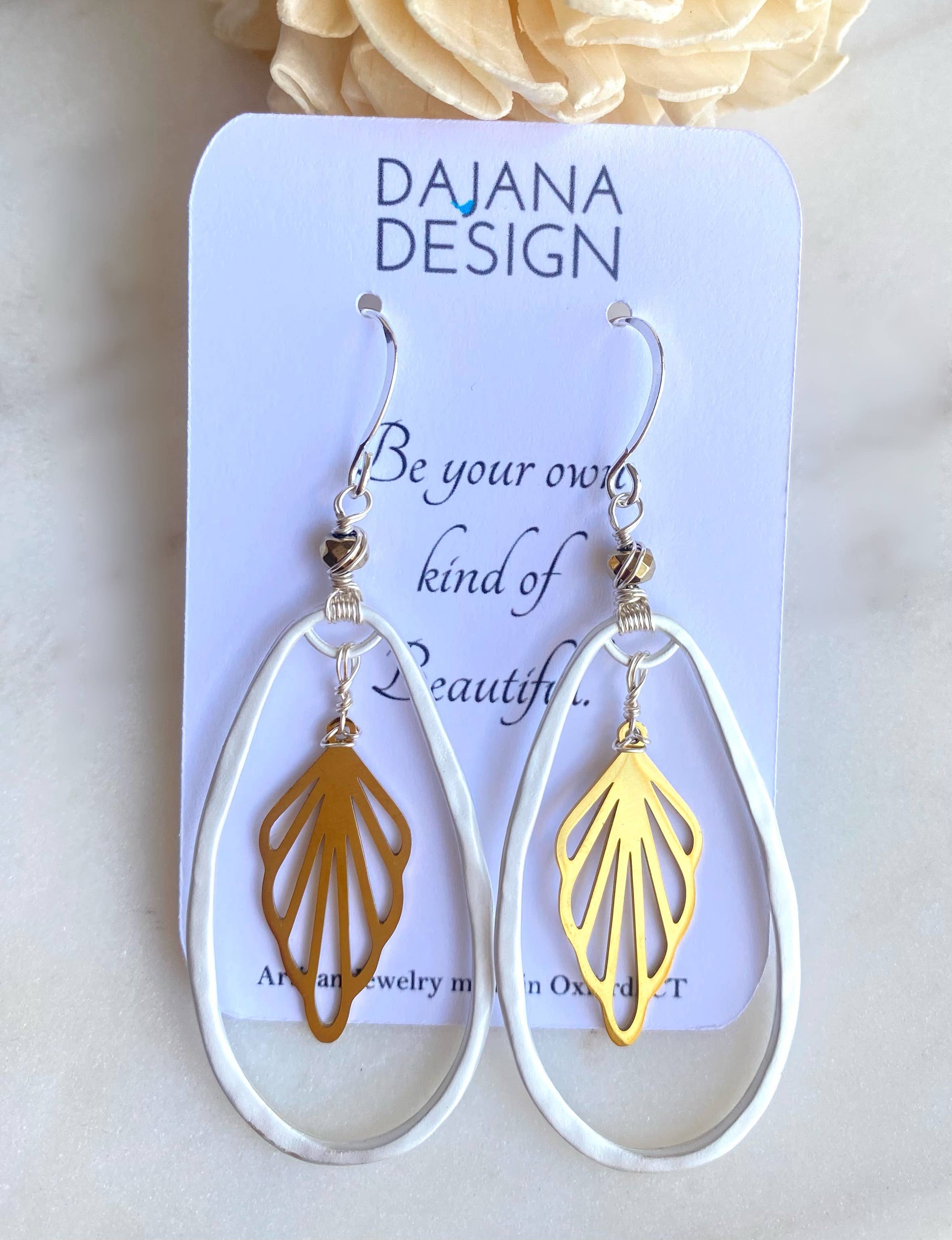 Unique Leaf Drop Earrings  