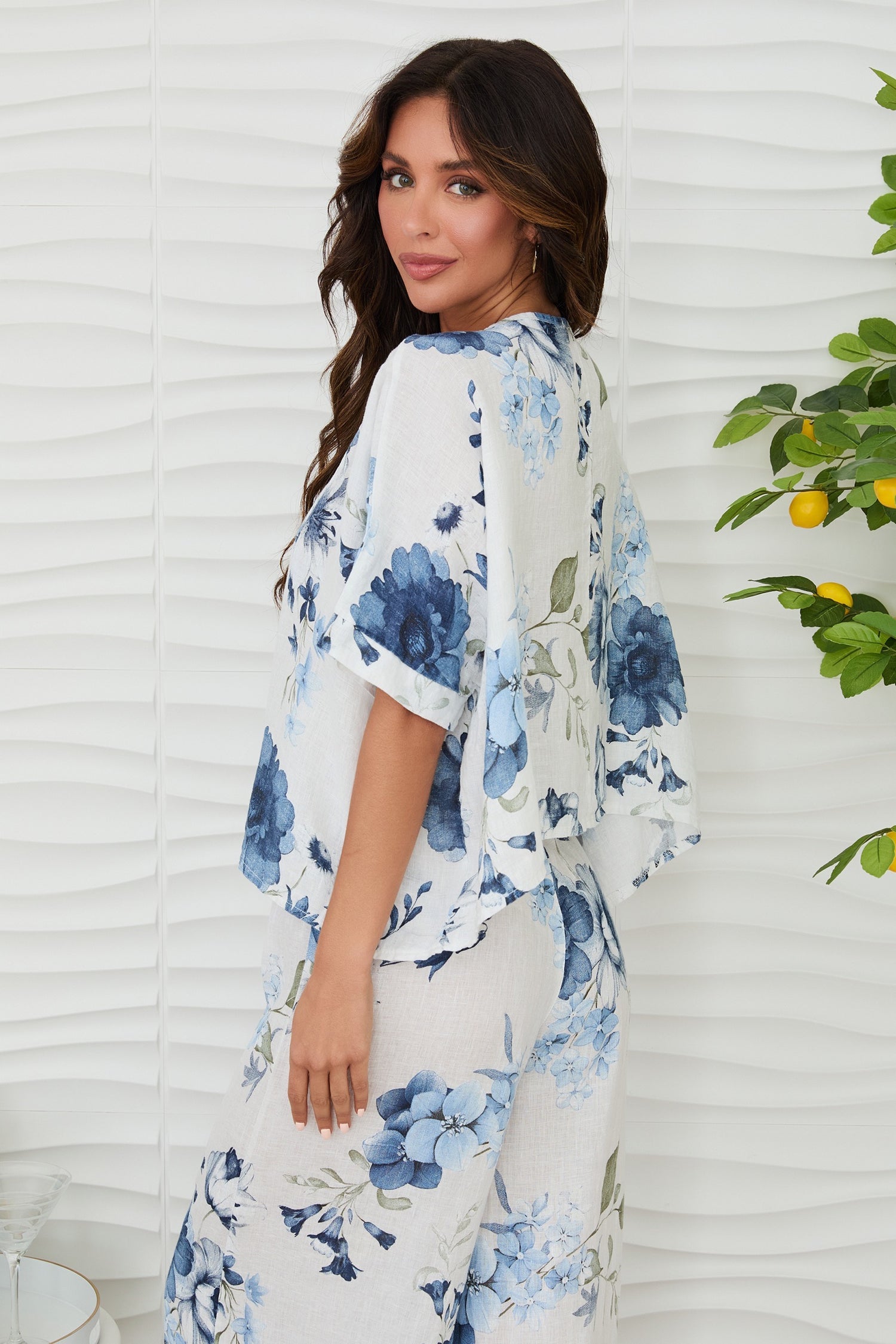 Breezy Floral Linen Crop Top
