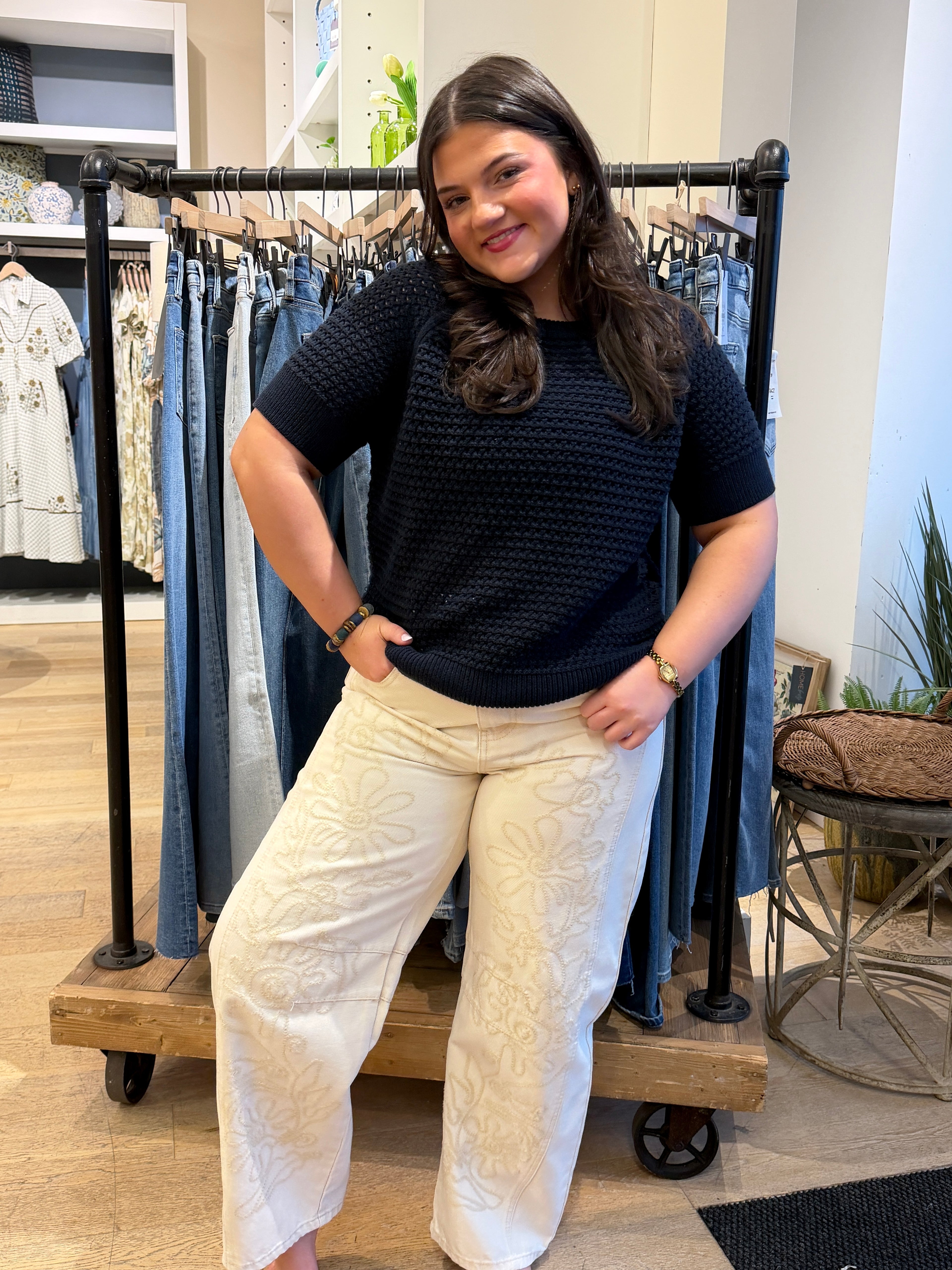 Short Sleeve Knit Top