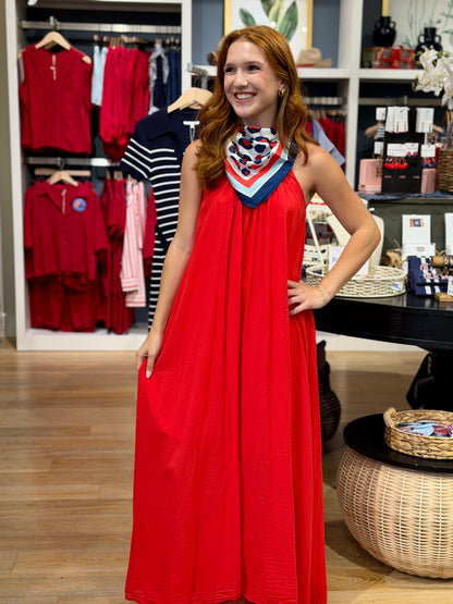 Spaghetti Strap Textured Gauze Maxi Dress