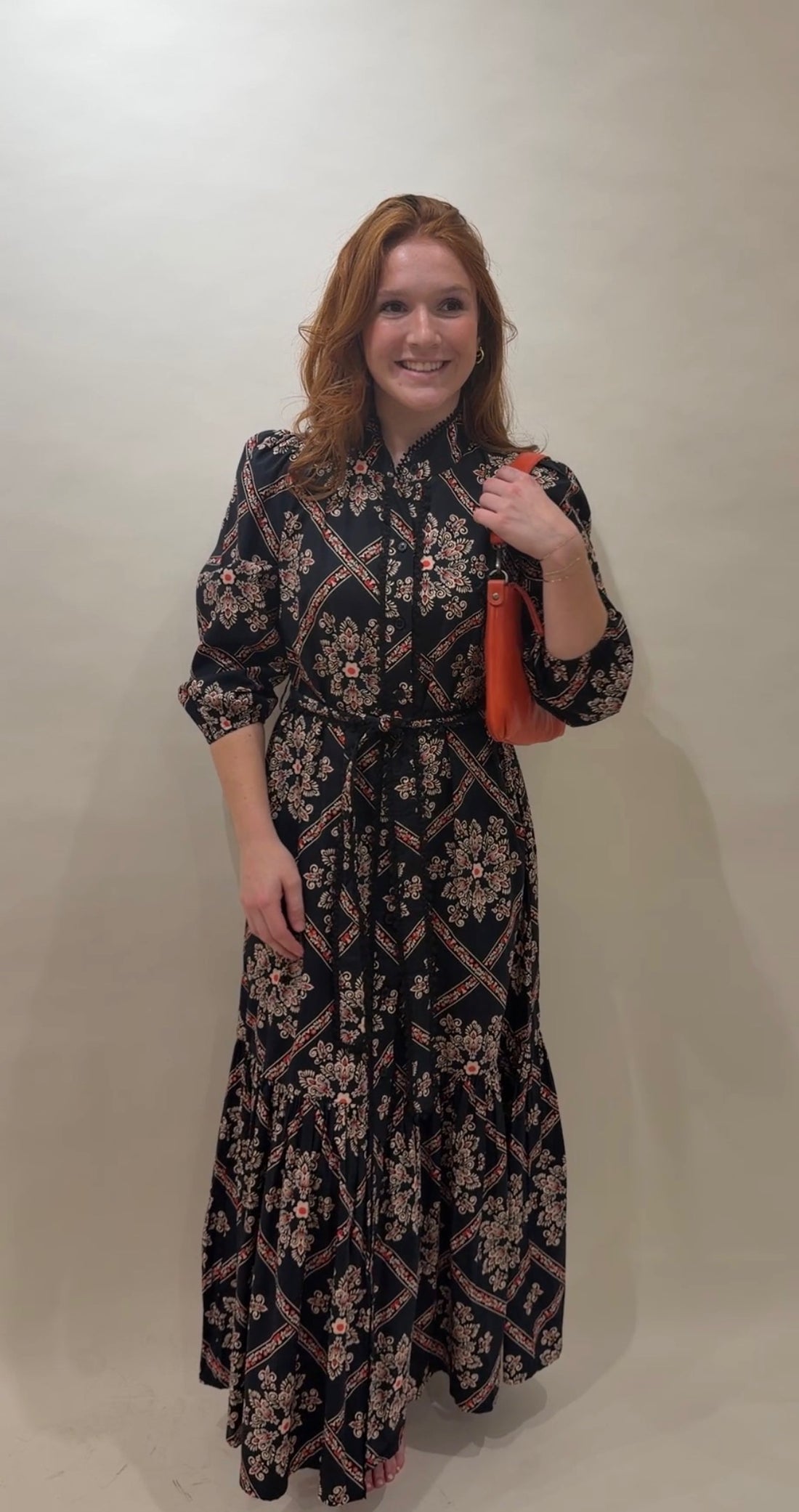 Heritage Print Cotton Maxi Dress