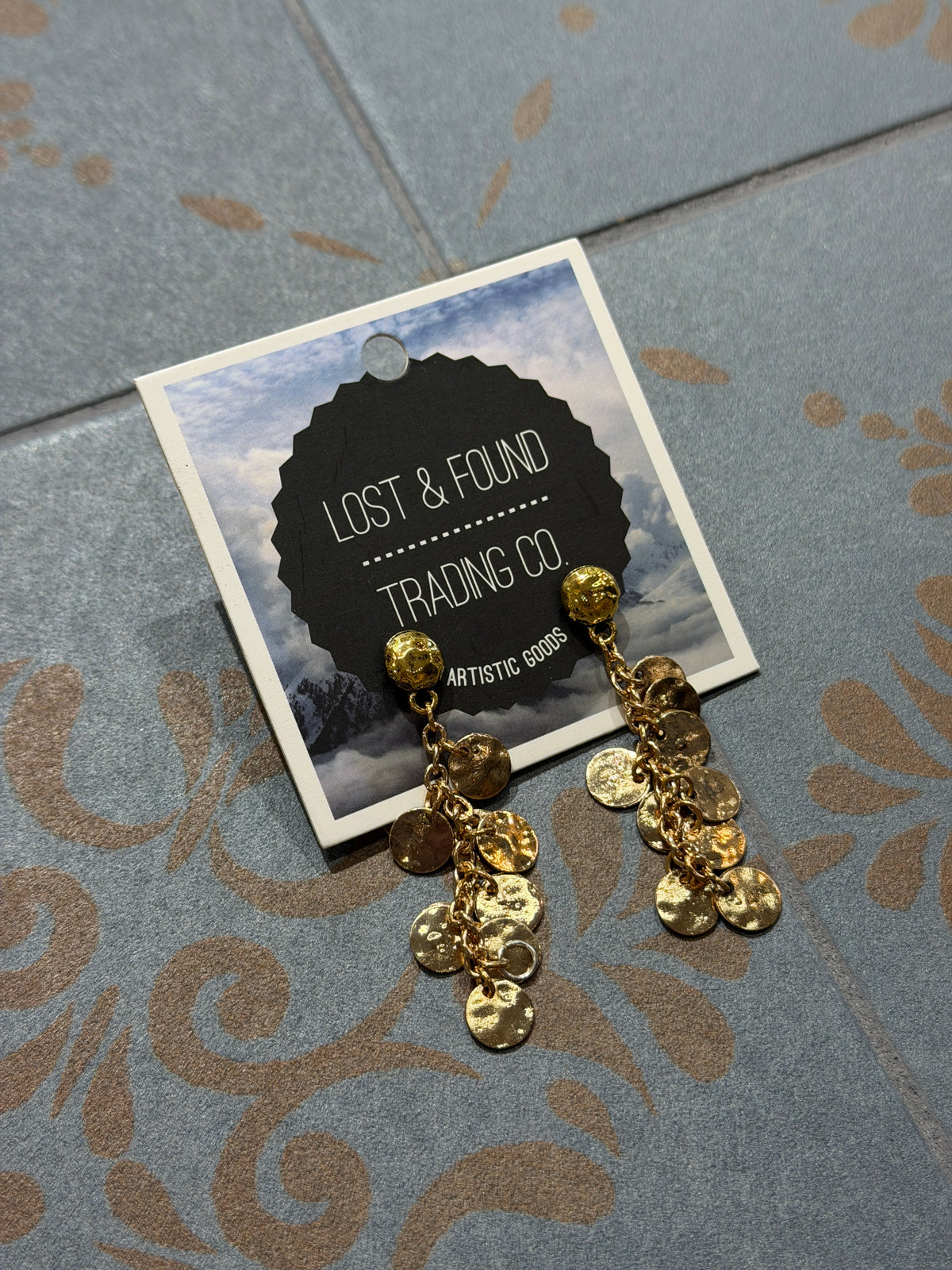 Golden Circle Drop Earrings