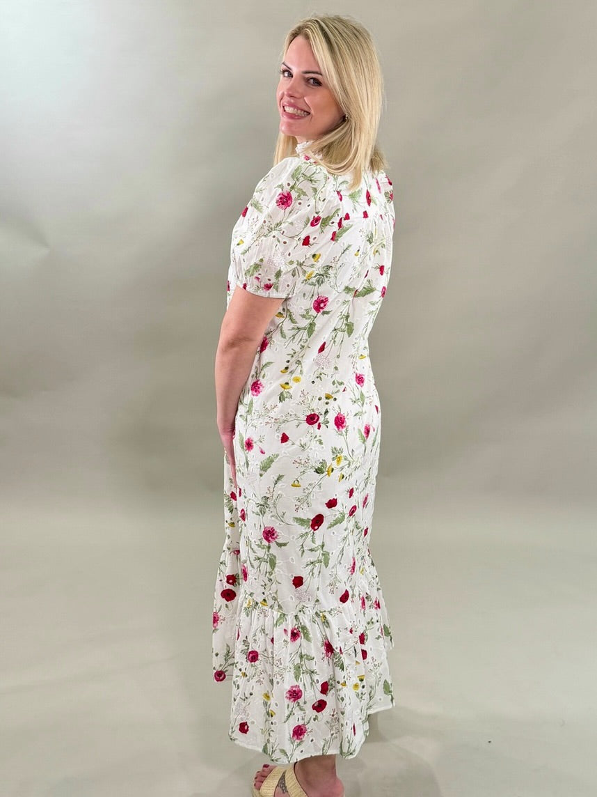 Romantic Eyelet Midi Dress