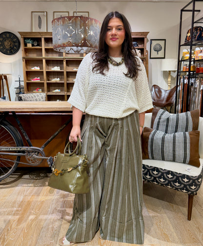 Stripe Wide Leg Pants