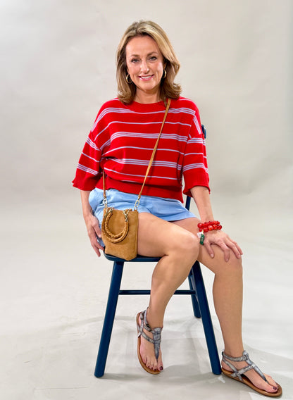 Powder Blue Linen Shorts