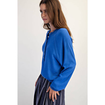 Cozy Half Button Down Pullover Sweater