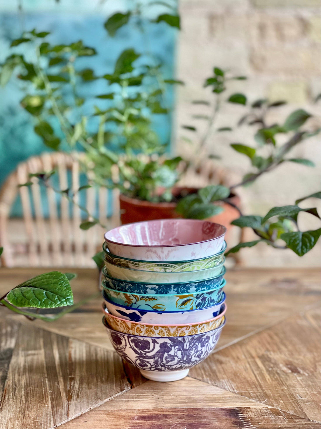 Tidbit Bowls (Assort. of 8) | Colorful Floral Porcelain Dip Bowls