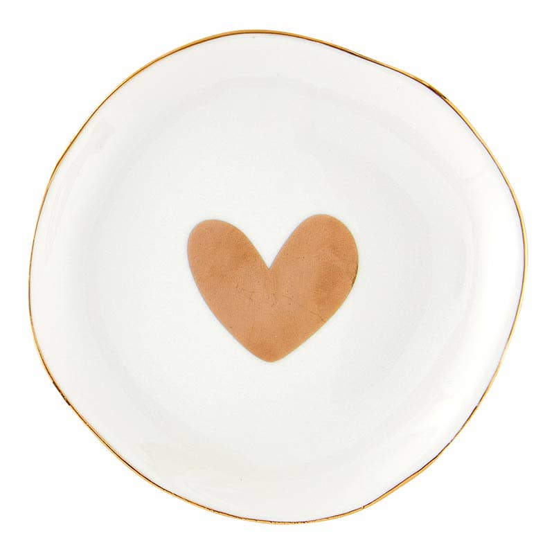 Ceramic Gold Heart Tray