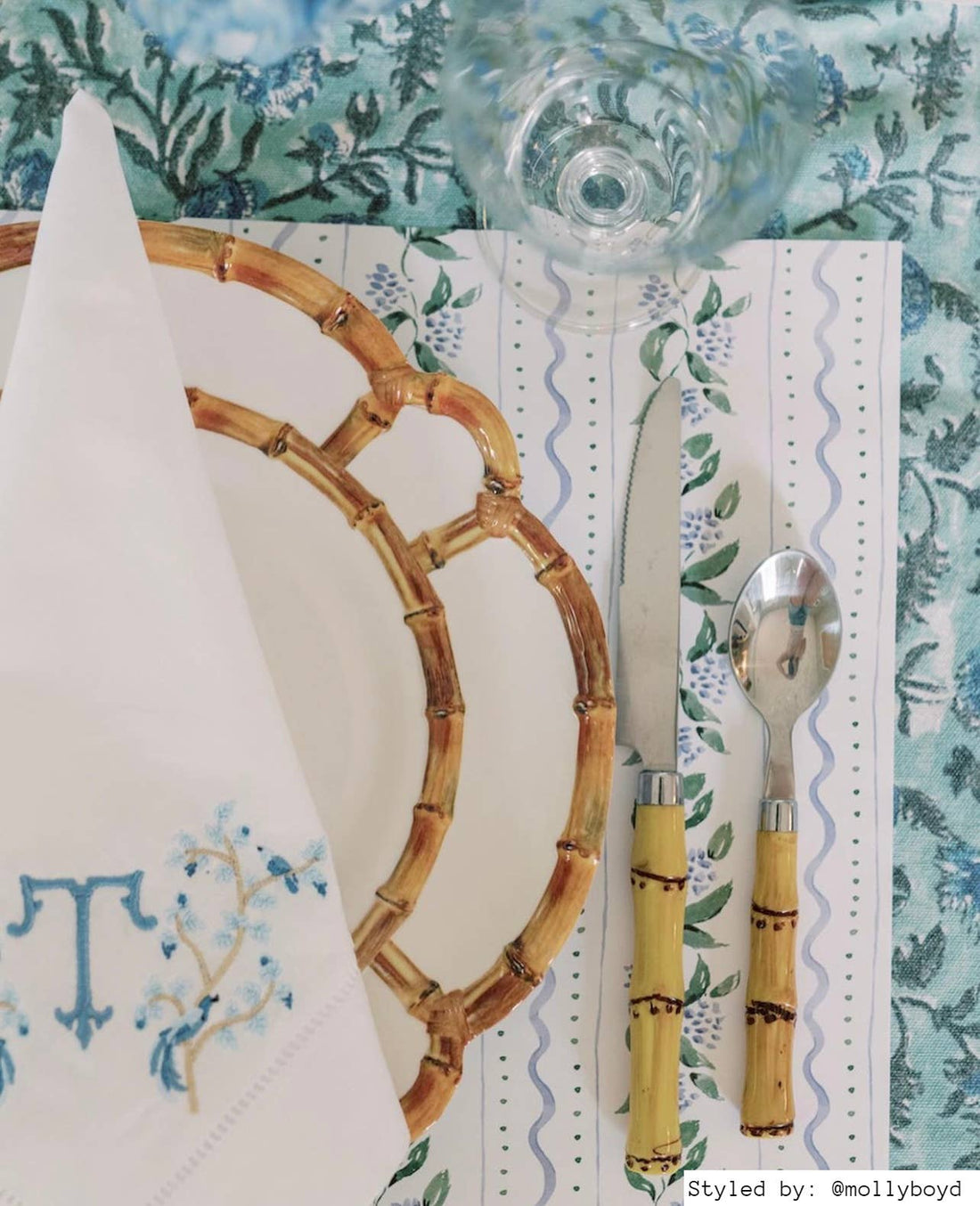 April x Camilla Moss Blue Paper Placemat Pad | Set of 24