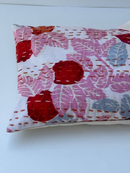 Floral Kantha Lavender Tummy &amp; Neck Pillow