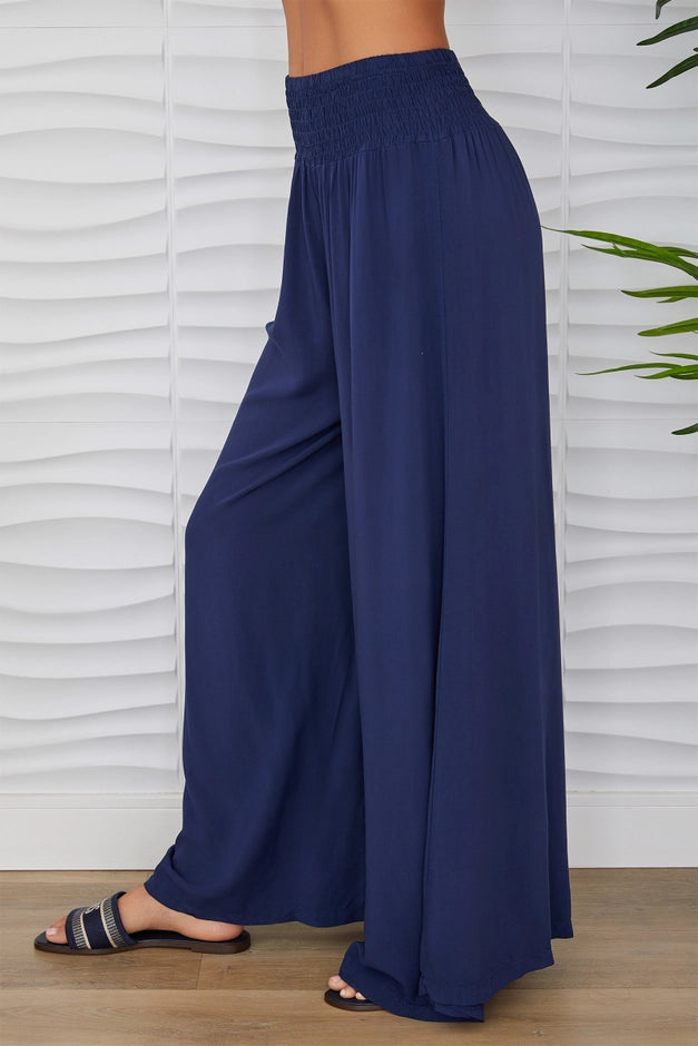 Viscose Smoked Palazzo Pants