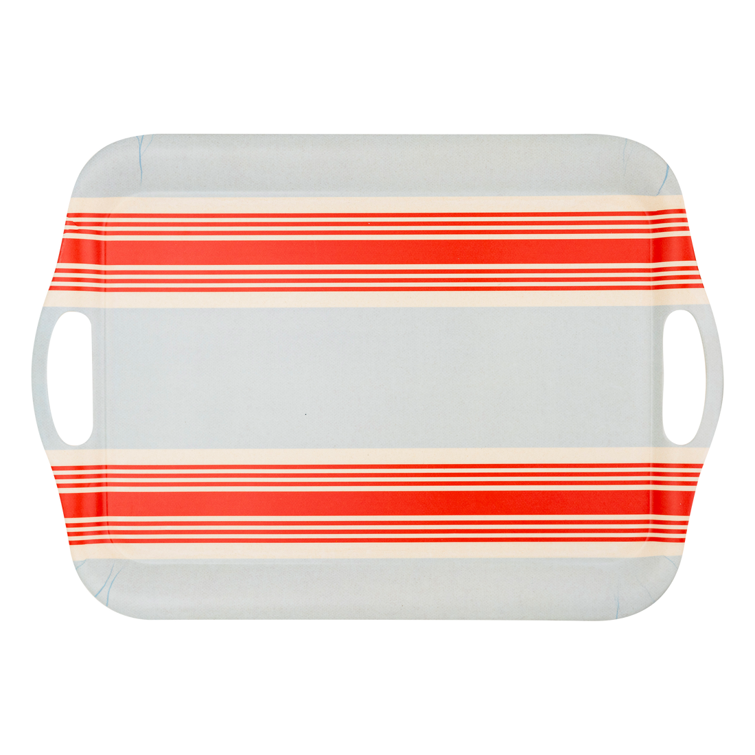 Hamptons Striped Chambray and Red Reusable Bamboo Tray