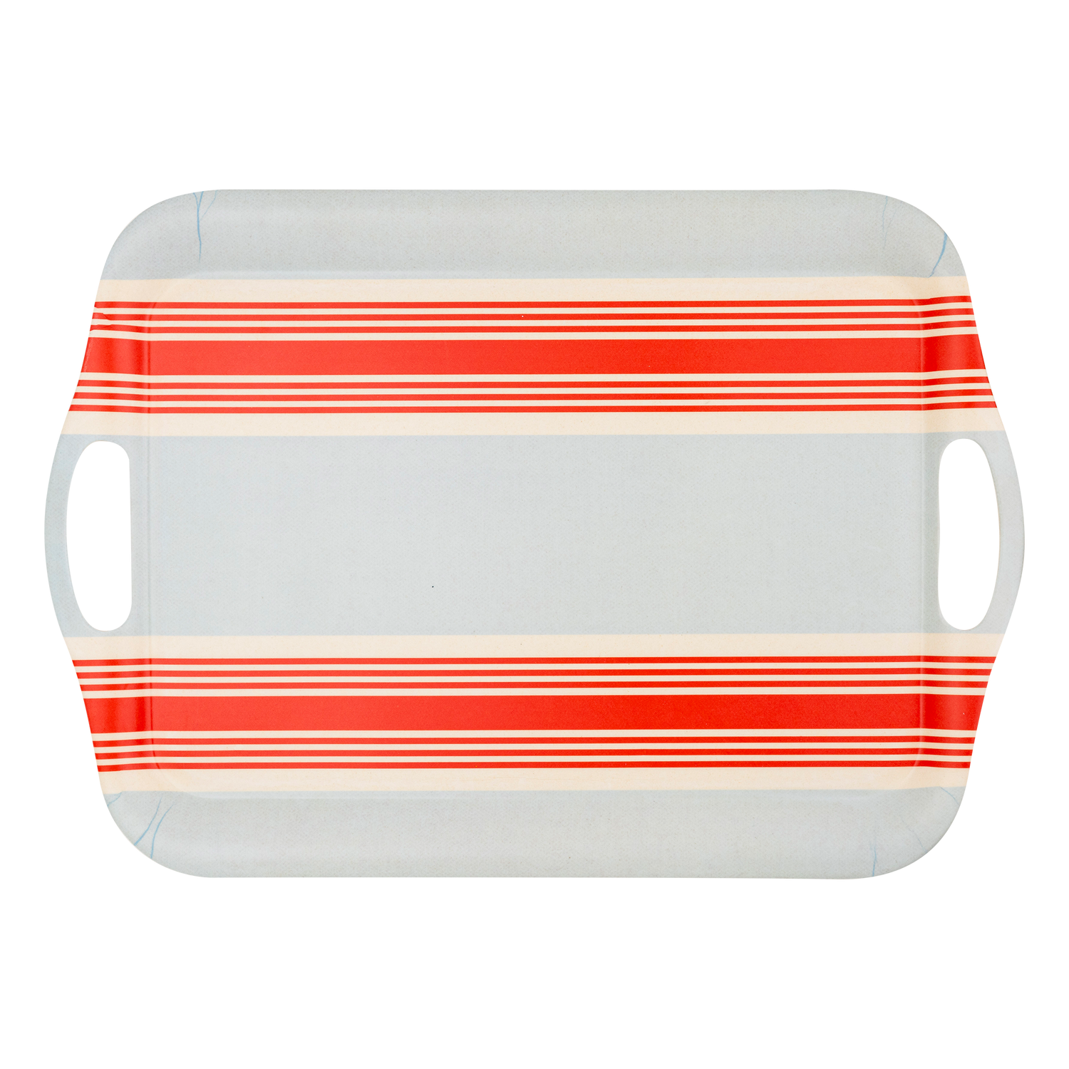 Hamptons Striped Chambray and Red Reusable Bamboo Tray