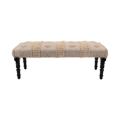 Intricate Modern Embroidered Handmade Upholstery Bench