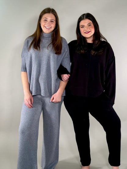 Crop Knit Flare Cozy Pant