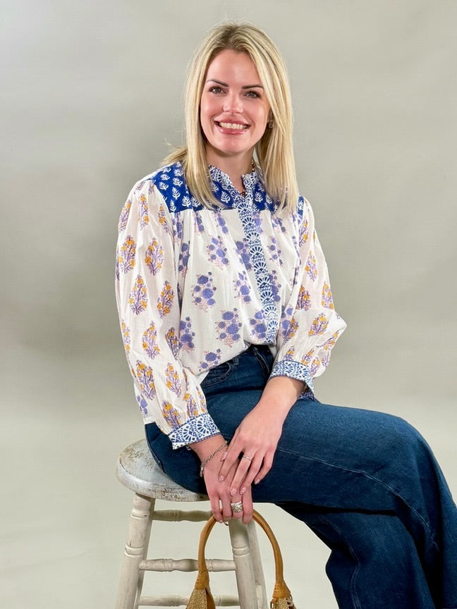 Block Print Linen Blouse