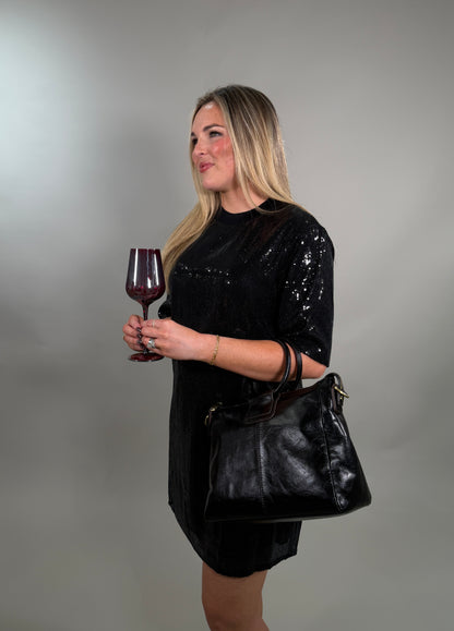 Relaxed T-Shirt Fit Sequin Dress