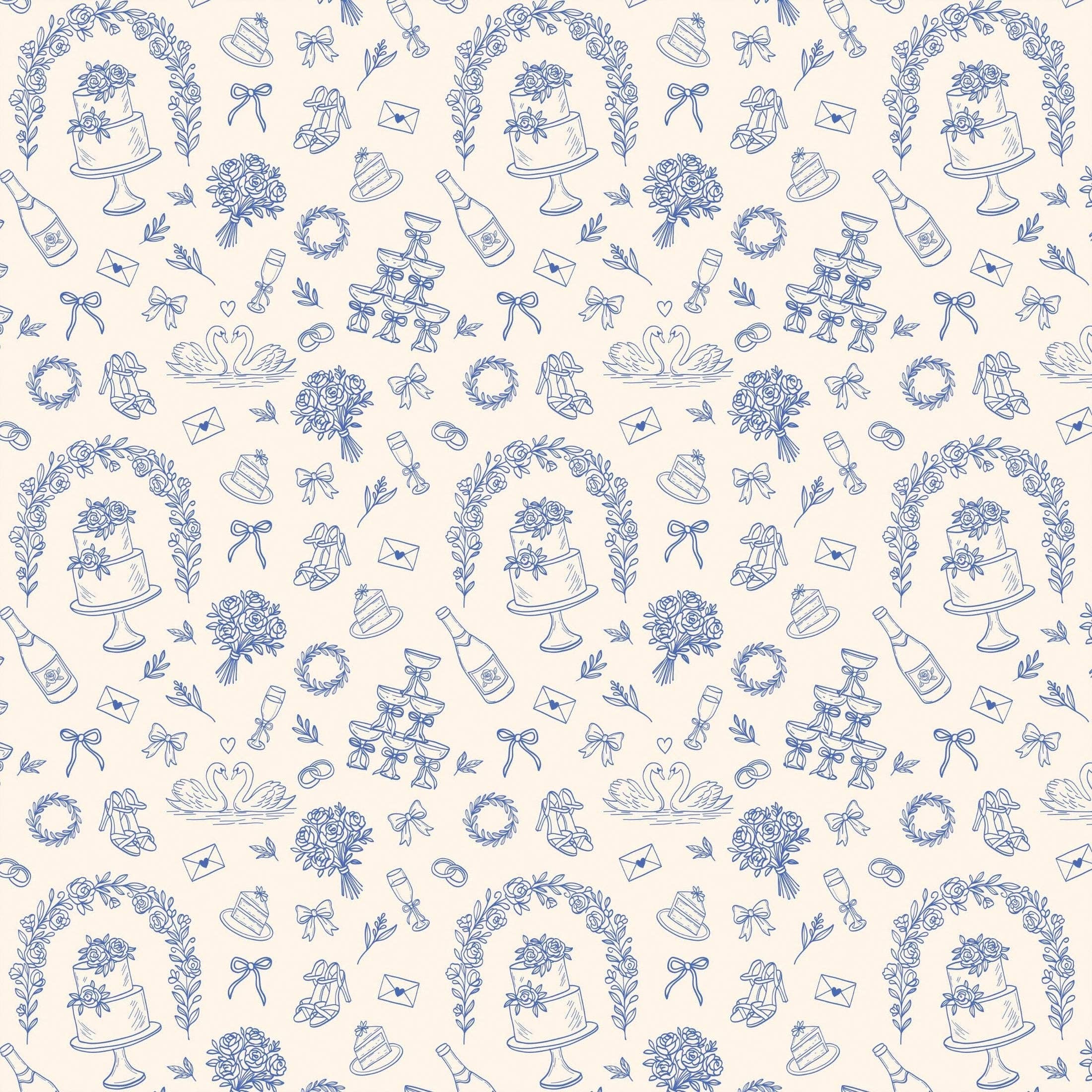Blue Wedding Toile- Prosecco Collection