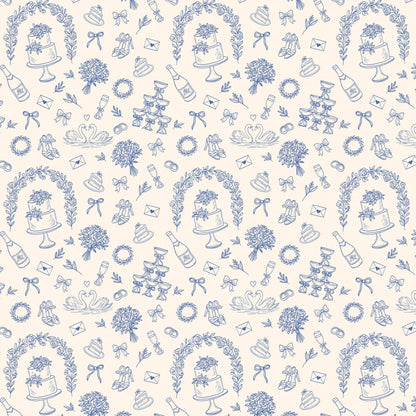 Blue Wedding Toile- Prosecco Collection
