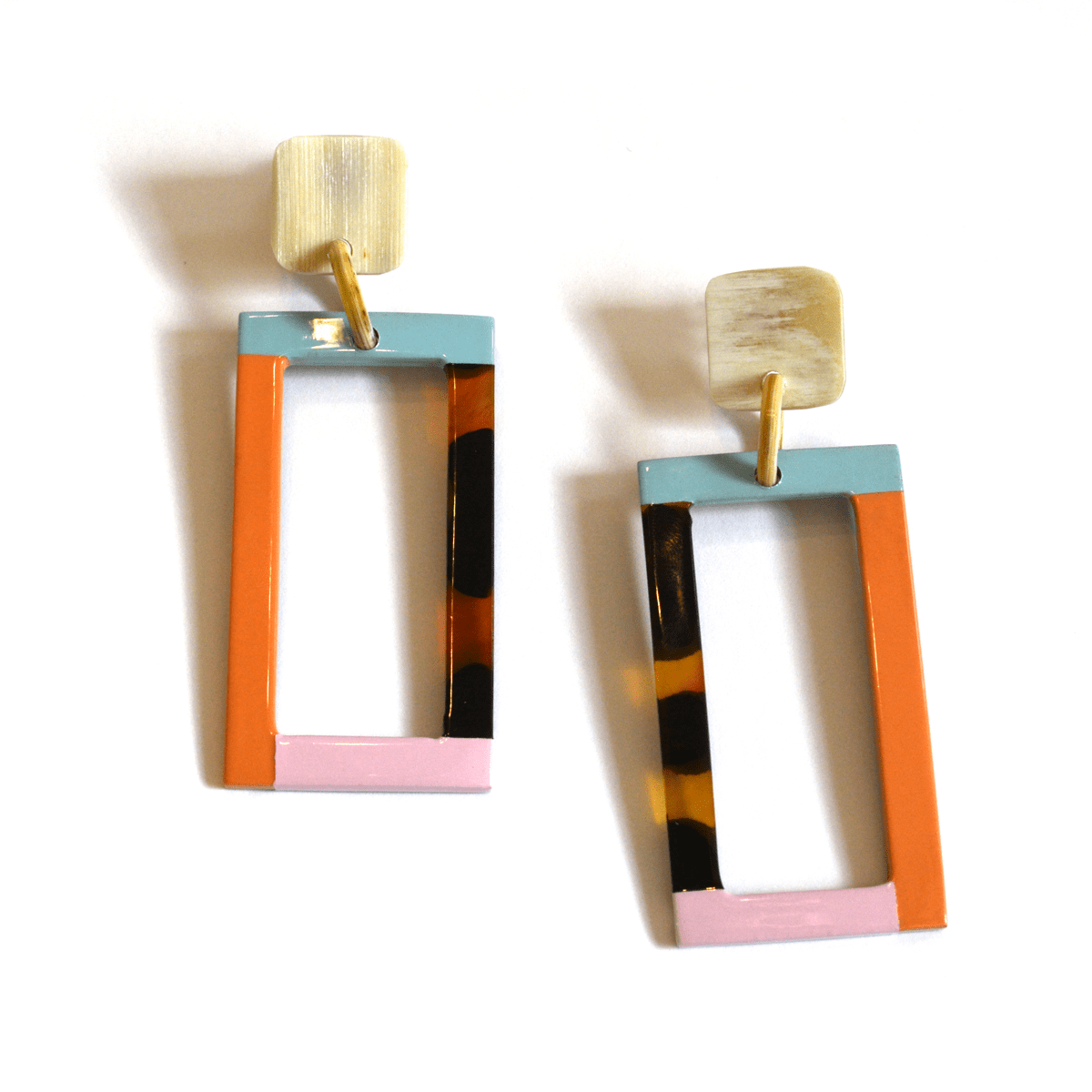 Neutral Color Block Earrings