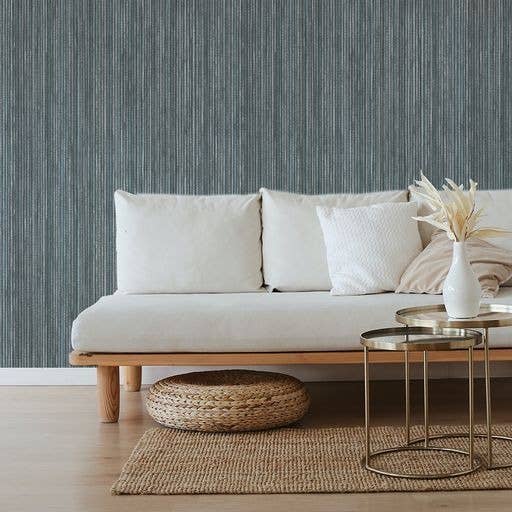 Grasscloth Chambray Peel and Stick Wallpaper, 28 sq. ft.