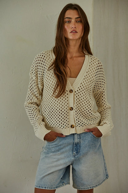 Kensley Open Knit Cardigan Sweater