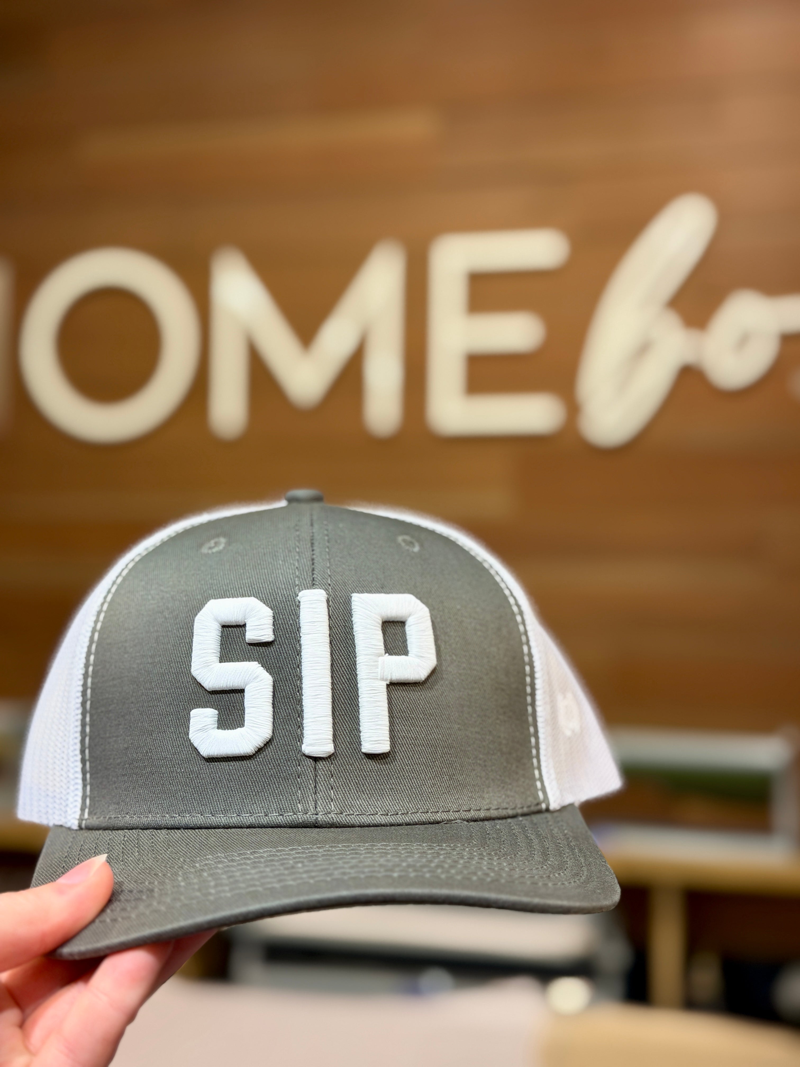 "SIP" Baseball Hat with Mesh Back