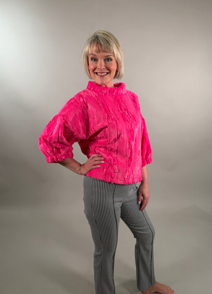 Cozy Mock Neck Faux Fur Popover Sweater