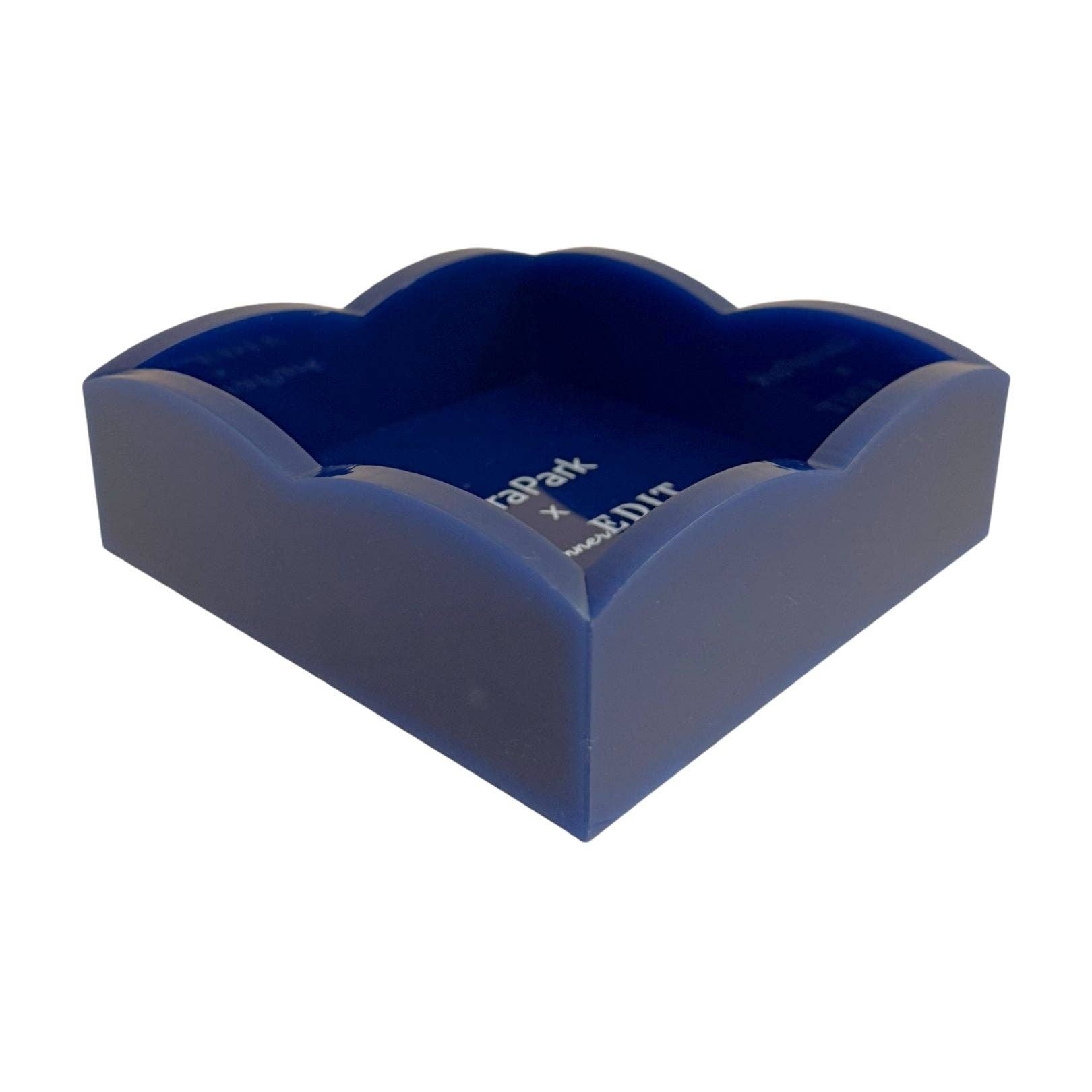 Navy Palm Acrylic Scalloped Cocktail Napkin Holder