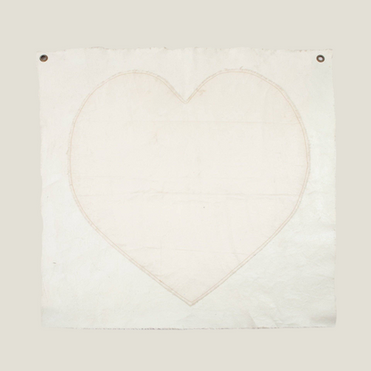 Stitched Heart Hand Painted Wall Hanging 36" x 36"