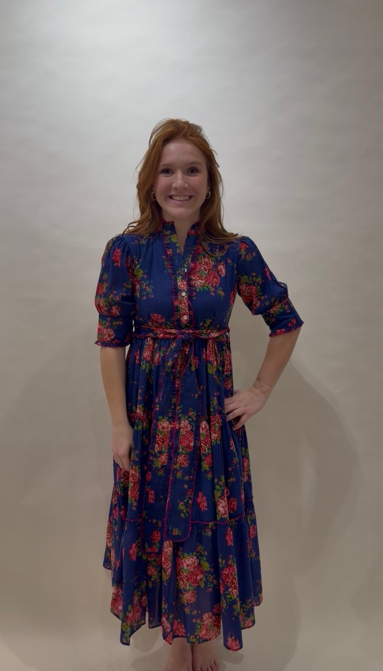 Floral Garden Party Midi Dress L