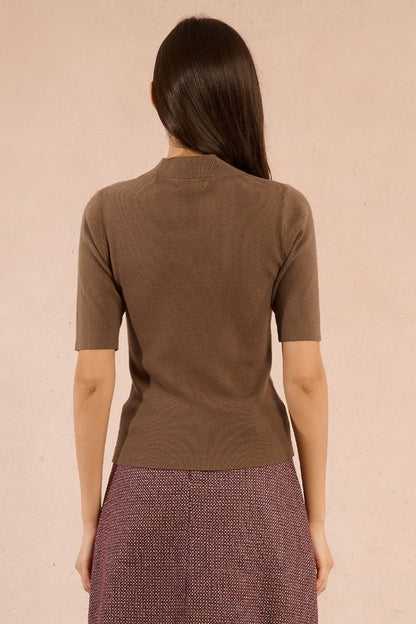 Knit Short-Sleeve Sweater