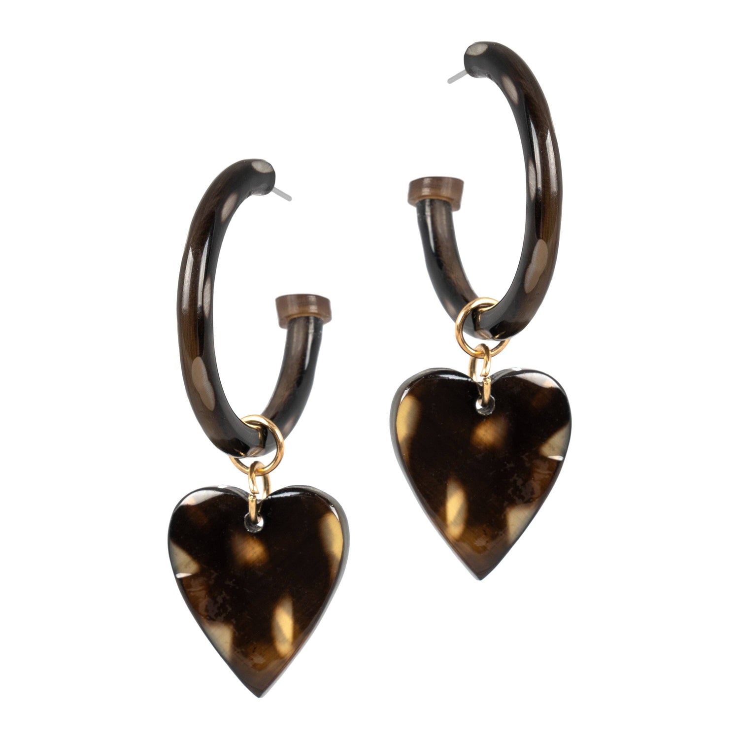 Marbled Hoop with Heart Dangles